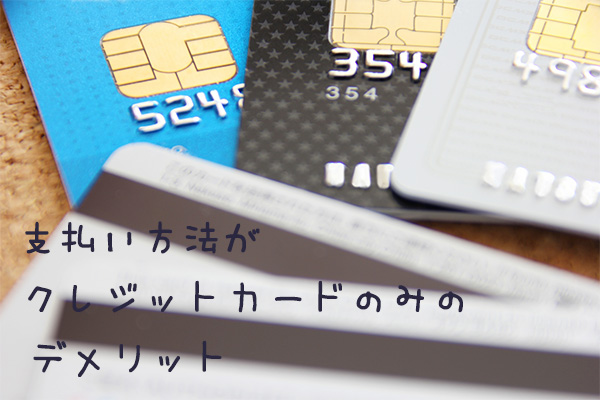 支払い方法がクレジットカードのみのデメリット